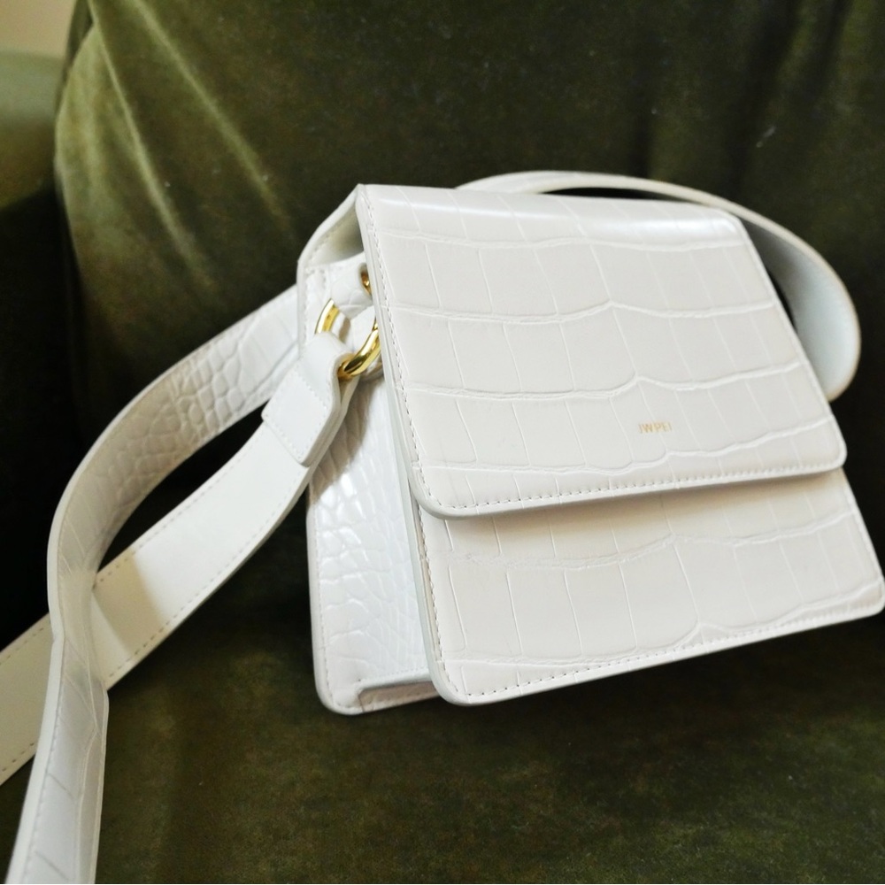 JW Pei Beige crossbody handbag beige croc long strap